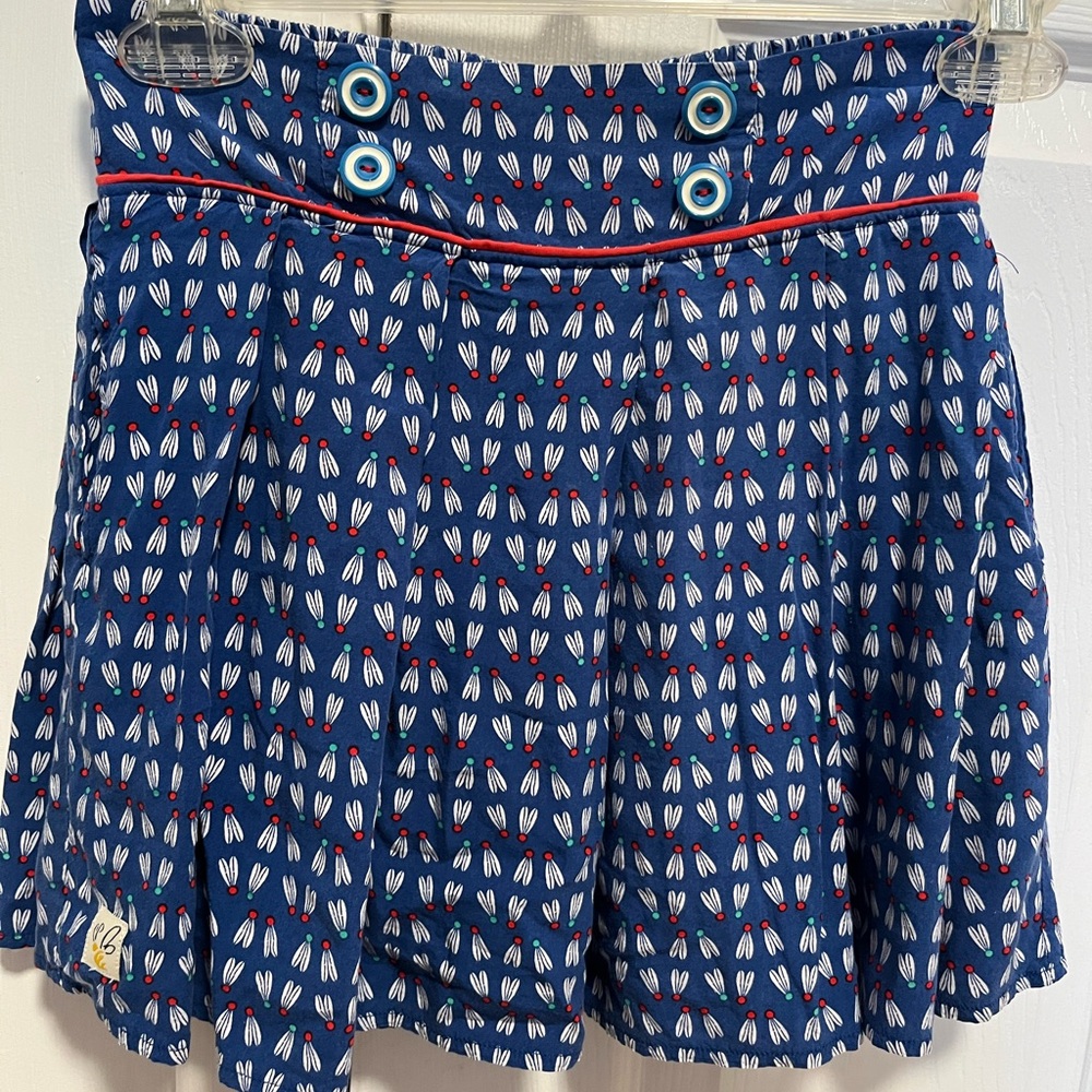 Girls’ Wildflowers Blue and White Patterned Skorts